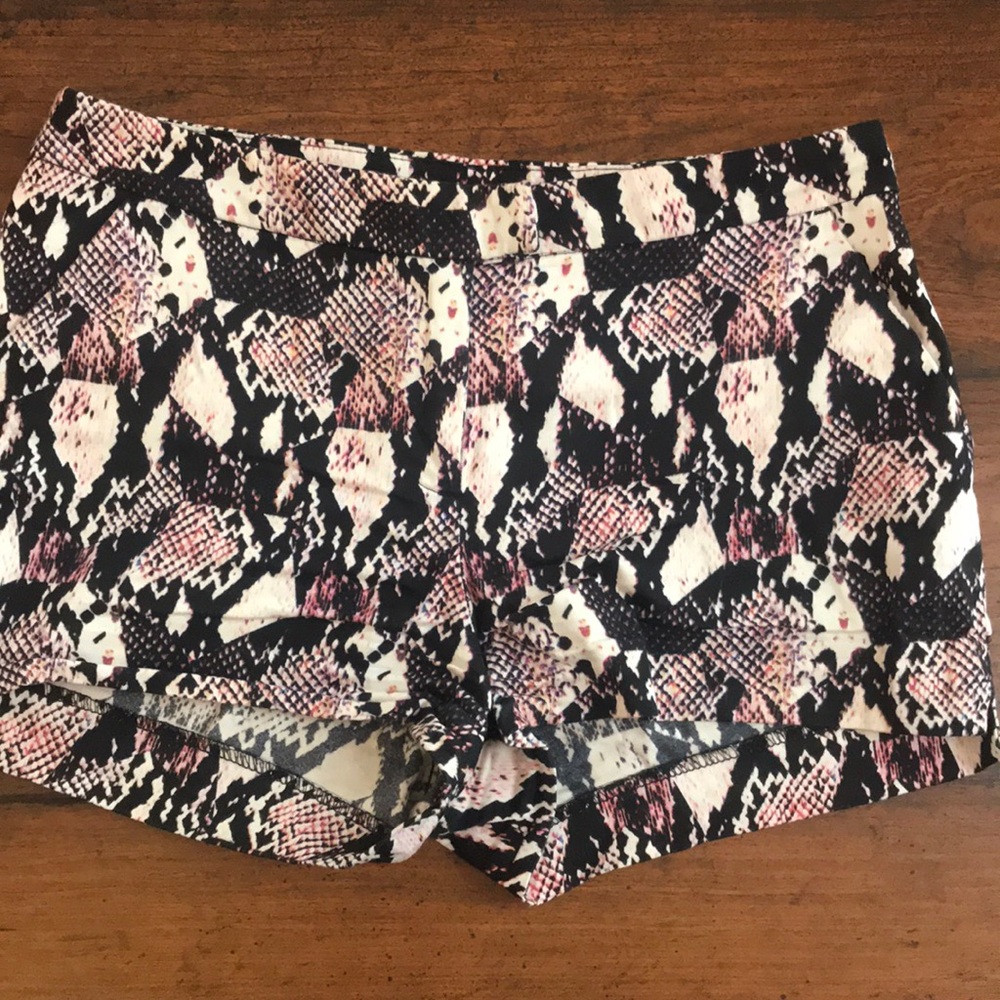 H&M Pink/Black Snake Skin Printed Shorts